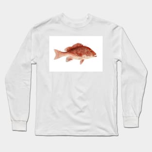 Red Snapper Watercolor Art for the Fishing Lovers and Anglers / Gifts for Fisherman Long Sleeve T-Shirt